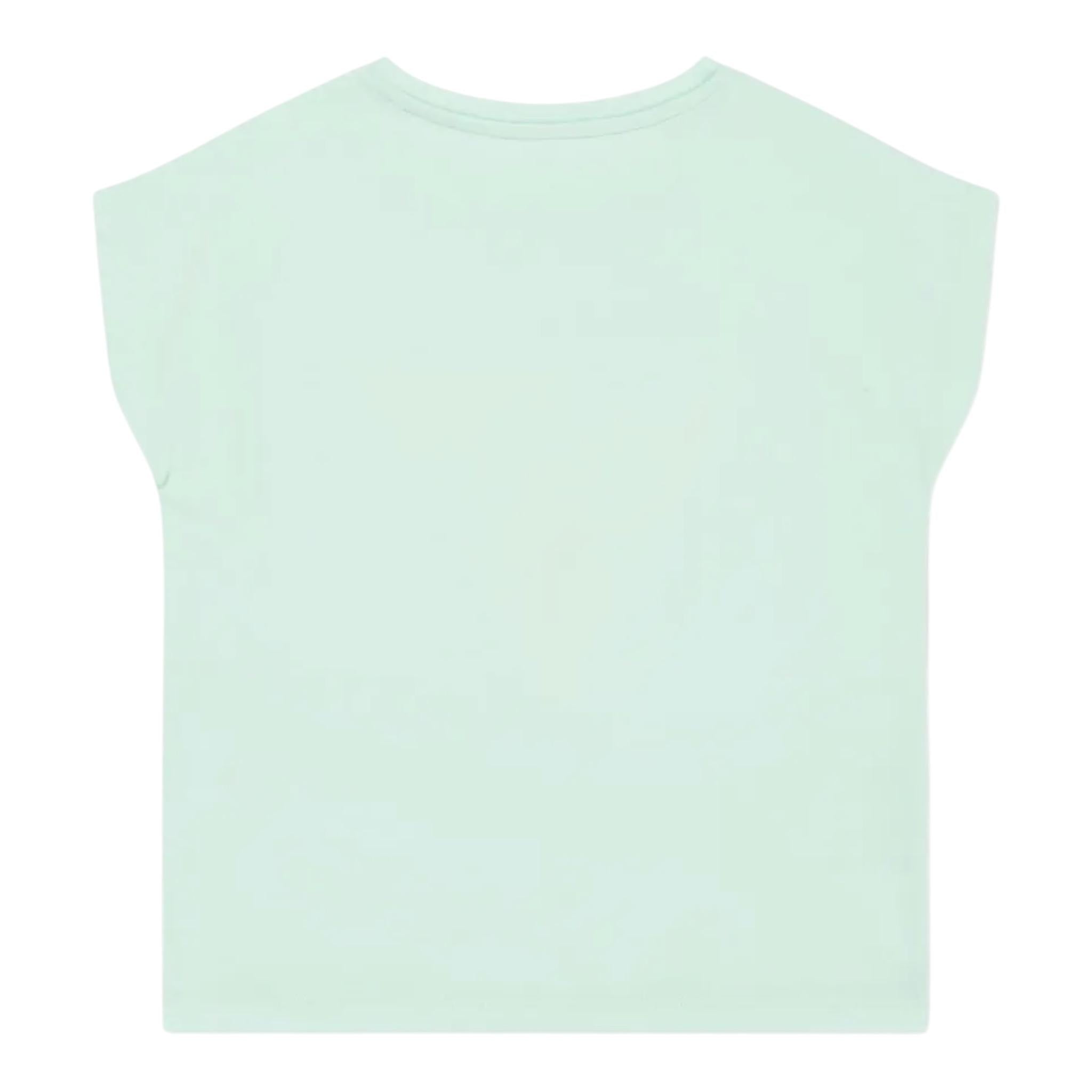 Guess T-Shirt Tinta Unita con Stampa E Paillettes per Neonata K5GI12K6YW4X VERDE ACQUA GUESS 