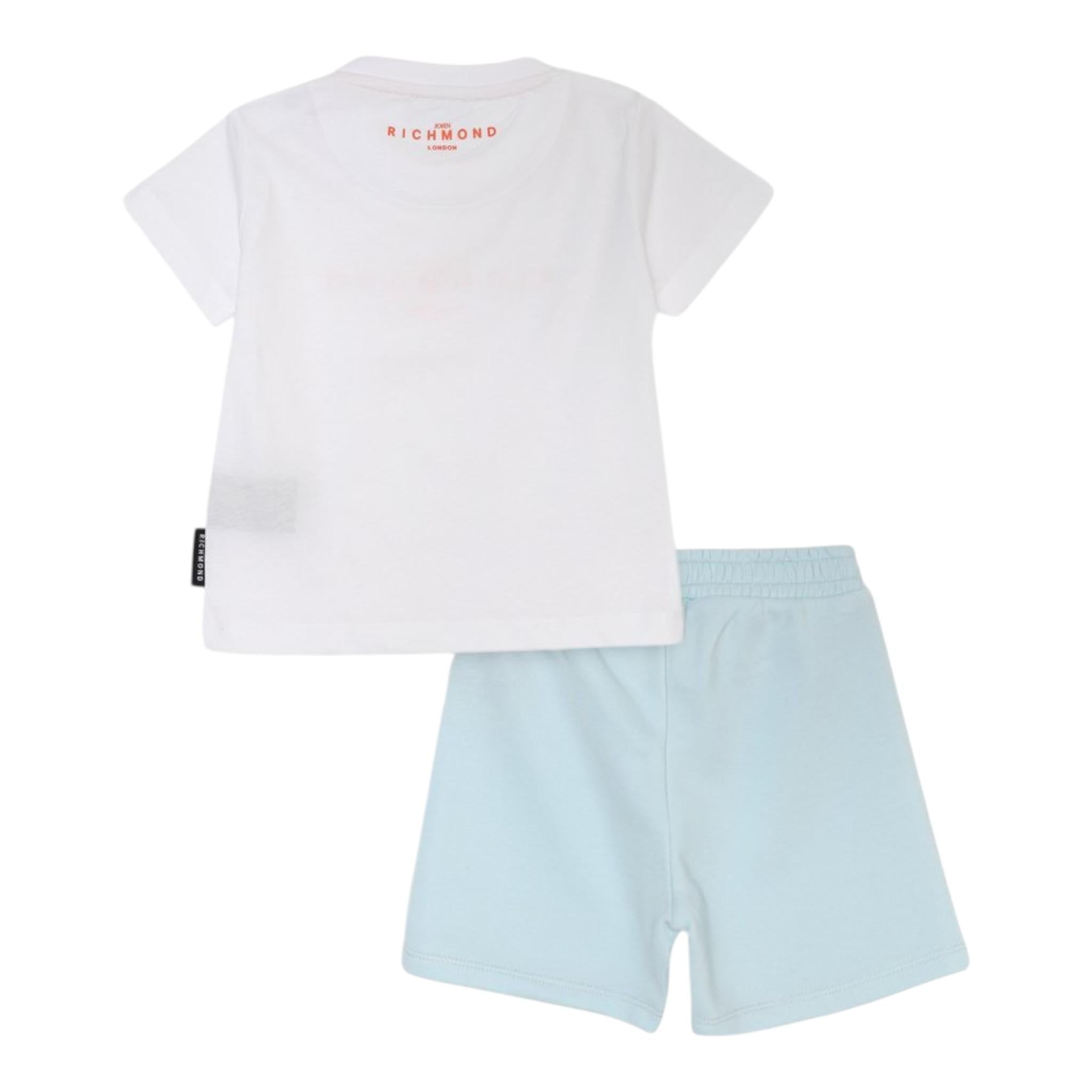 John Richmond Completo 2 Pezzi T-Shirt-Bermuda Bicolore Bianco/Azzurro per Neonato RIP25018CFX BIANCO/AZZURRO JOHN RICHMOND 