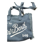 Saint Barth Mini Borsa In Denim Tinta Unita per Bambina PHONE AZZURRO SAINT BARTH 