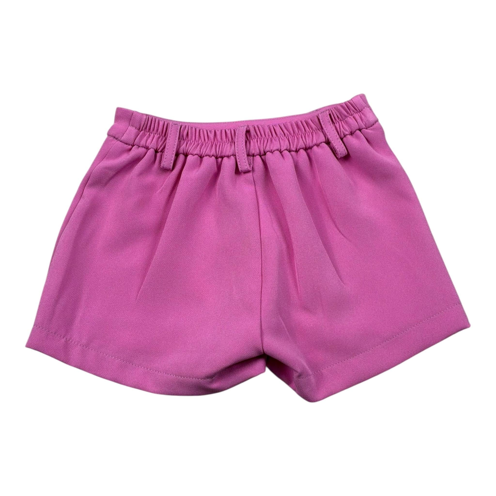 M+E' Short tinta unita con Elastico In Vita Rosa per Bambina UE1743J ROSA M+E' 
