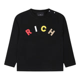 John Richmond Shirt Girocollo Tinta Unita con Stampa per Neonato RIA240066TS NERO JOHN RICHMOND 