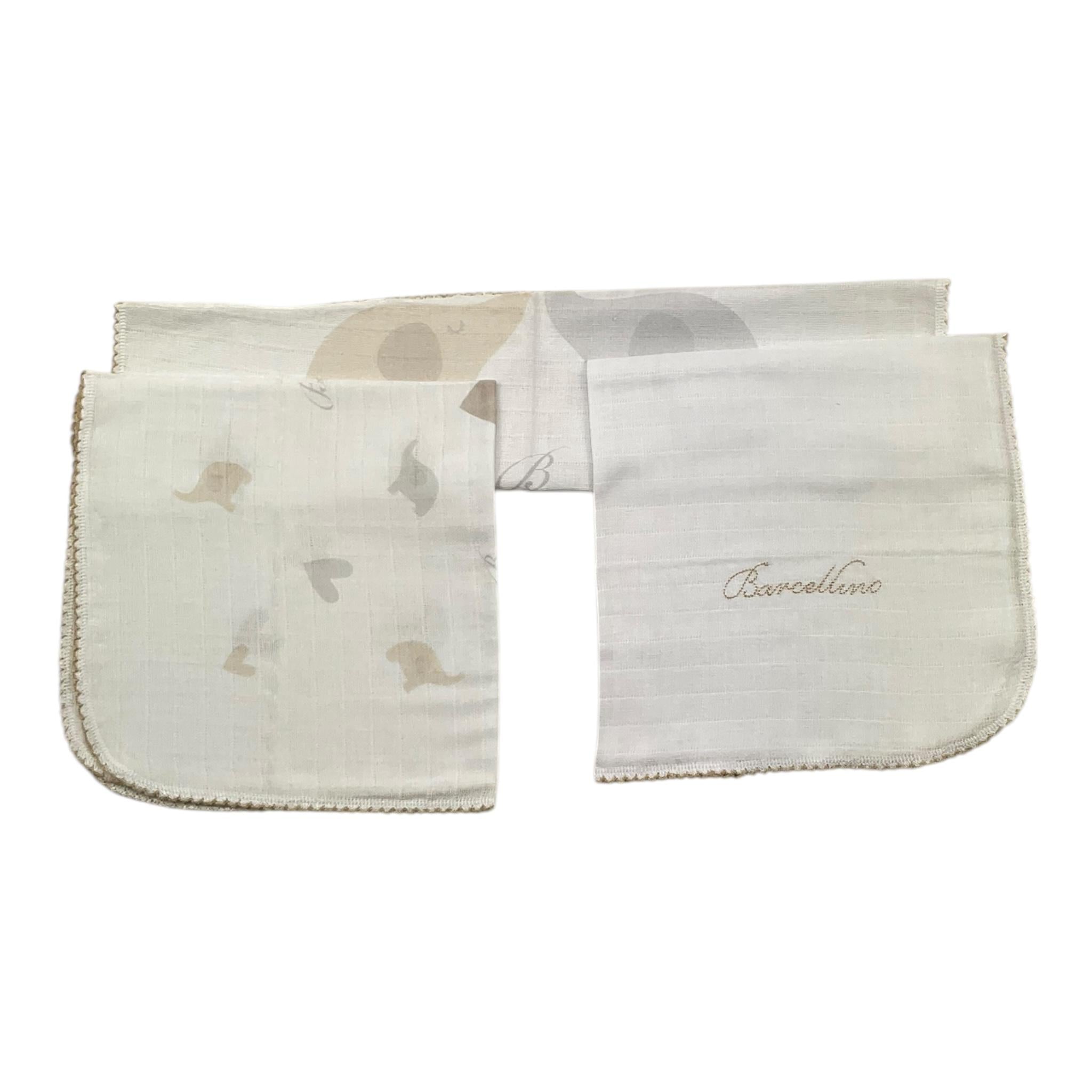 BARCELLINO set 3pz tinta unita con ricami Bianco per Neonato 1273AI BIANCO BARCELLINO 
