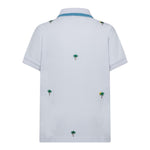 Sun68 Polo Mezza Manica Tinta Unita con Ricami Palme per Bambino A35328 BIANCO SUN68 