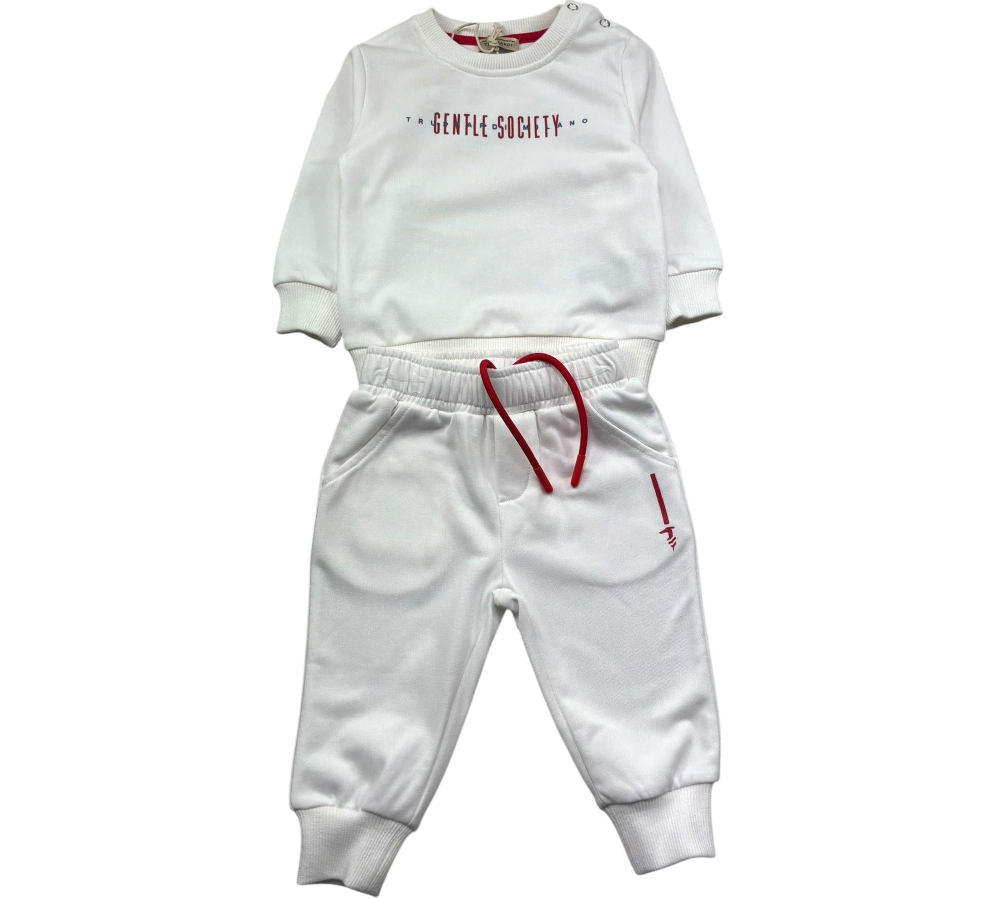 Trussardi Completo 2 Pezzi Felpa-Pantalone Tinta Unita per Neonato TIP26092CF BIANCO TRUSSARDI 