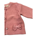 MINI BANDA cardigan tinta unita con fiocchi Rosa per Neonata A740 ROSA MINI BANDA 