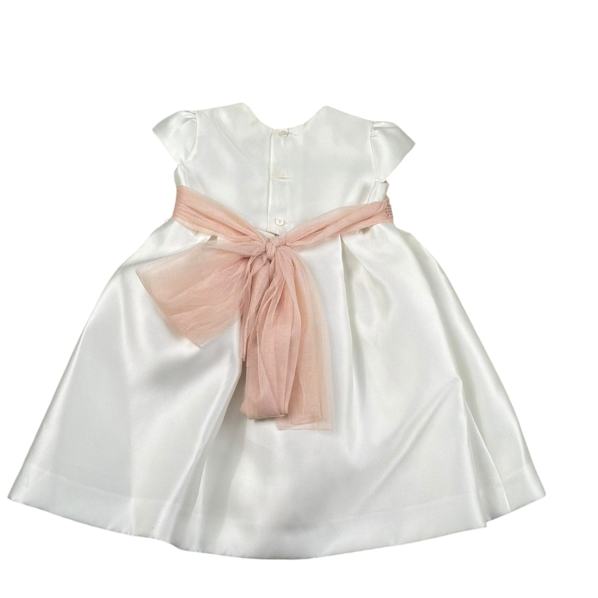 Amaya Abito Mezza Manica tinta unita con Tulle Bianco per Bambina 591014 BIANCO AMAYA 