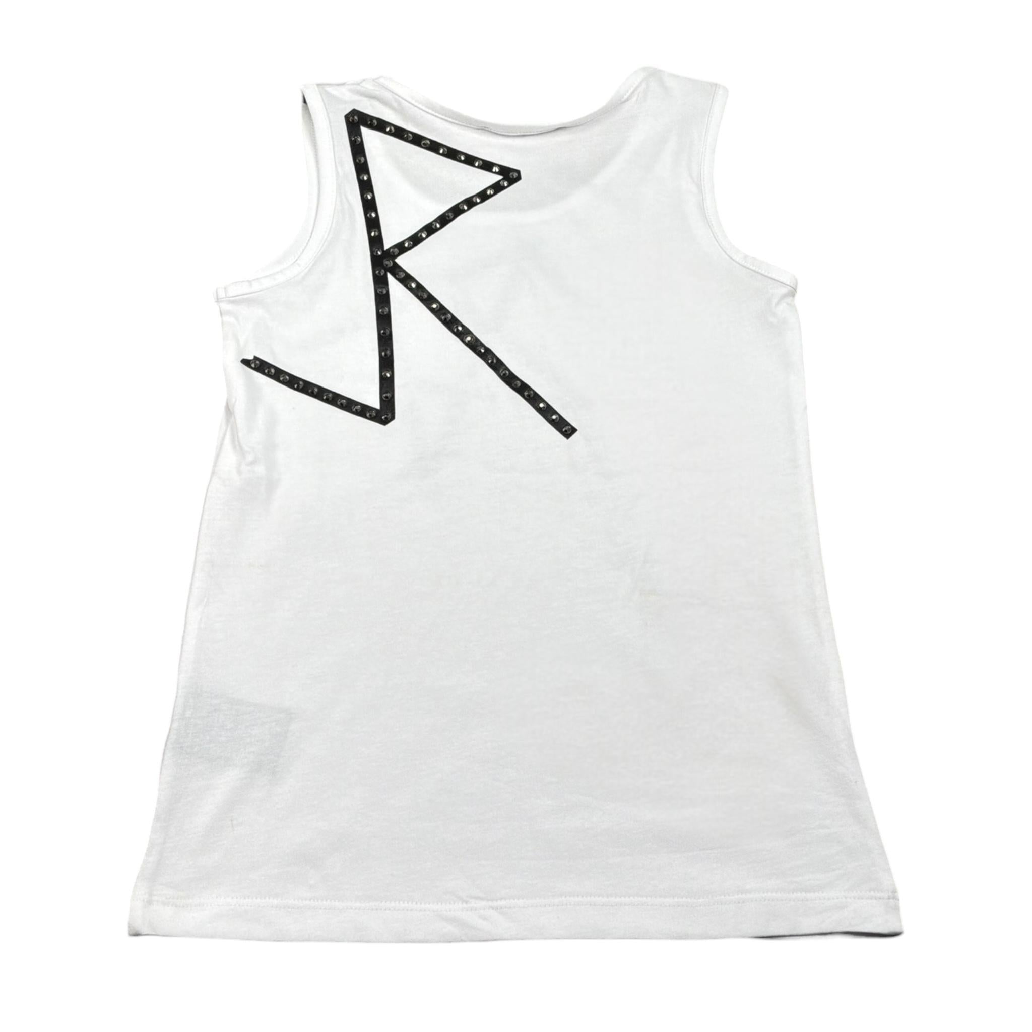 John Richmond Canotta Girocollo Tinta Unita con Borchie per Bambina RGP26099CN BIANCO JOHN RICHMOND 