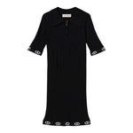 Twinset Abito Mezza Manica Tinta Unita con Zip E Colletto per Bambina 251GJ3401X NERO TWINSET 