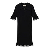 Twinset Abito Mezza Manica Tinta Unita con Zip E Colletto per Bambina 251GJ3401X NERO TWINSET 