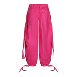 Fun & Fun Pantalone Tinta Unita Con Elastico In Vita Fuxia Per Bambina