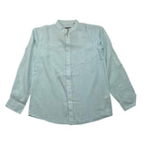 Dan John Camicia Manica Lunga Tinta Unita Collo Coreano Azzurro Per Bambino