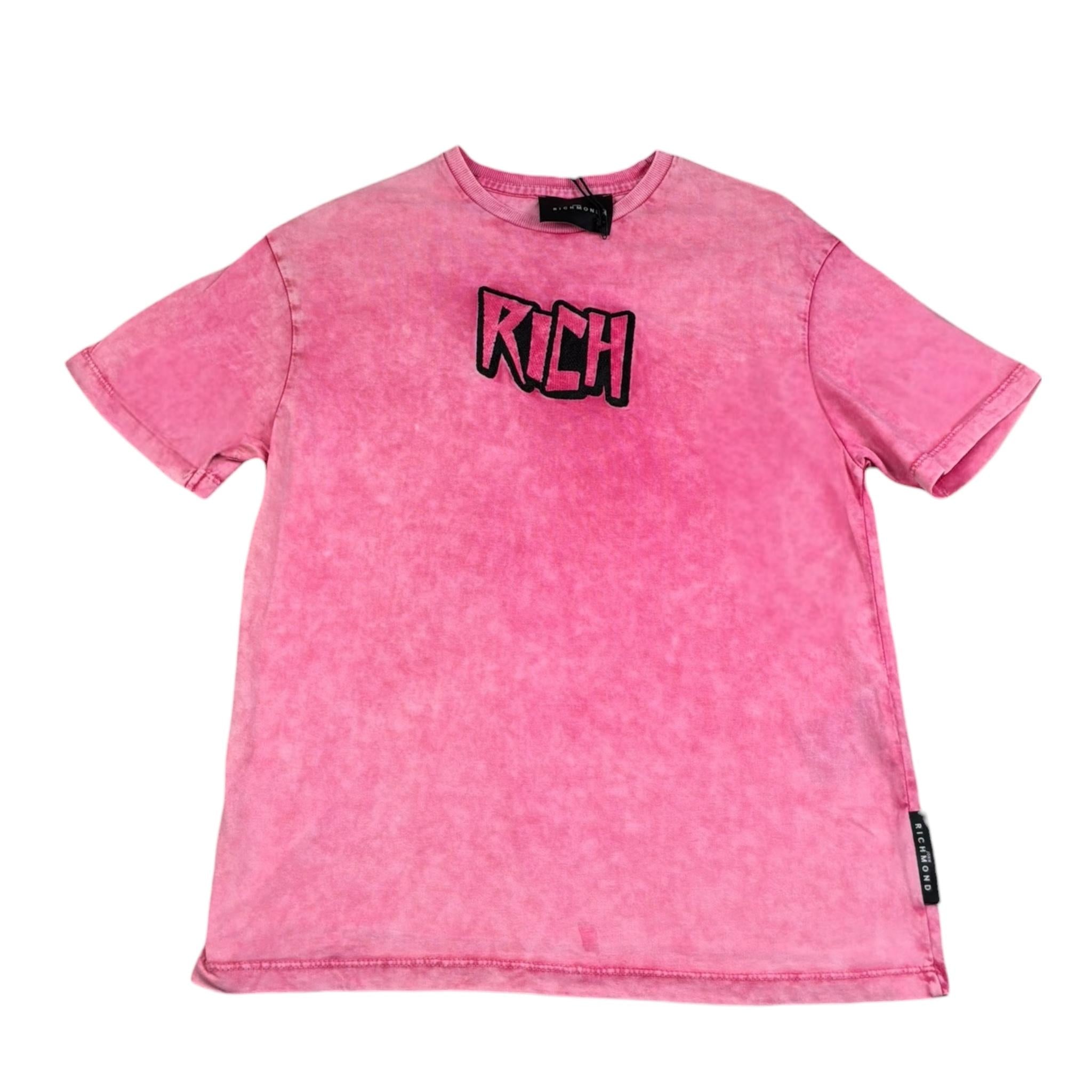 John Richmond T-Shirt Girocollo Tinta Unita con Stampa per Bambina RGP26153TS ROSA JOHN RICHMOND 