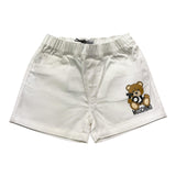 Moschino Bermuda Tinta Unita con Logo  per Neonato MUQ018 BIANCO MOSCHINO 