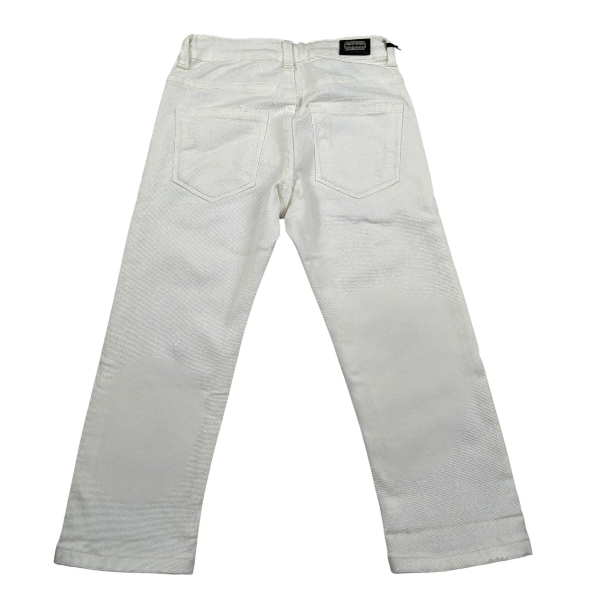 Daniele Alessandrini Jeans tinta unita con Strappi Bianco per Bambino 1235P0623J BIANCO DANIELE ALESSANDRINI 