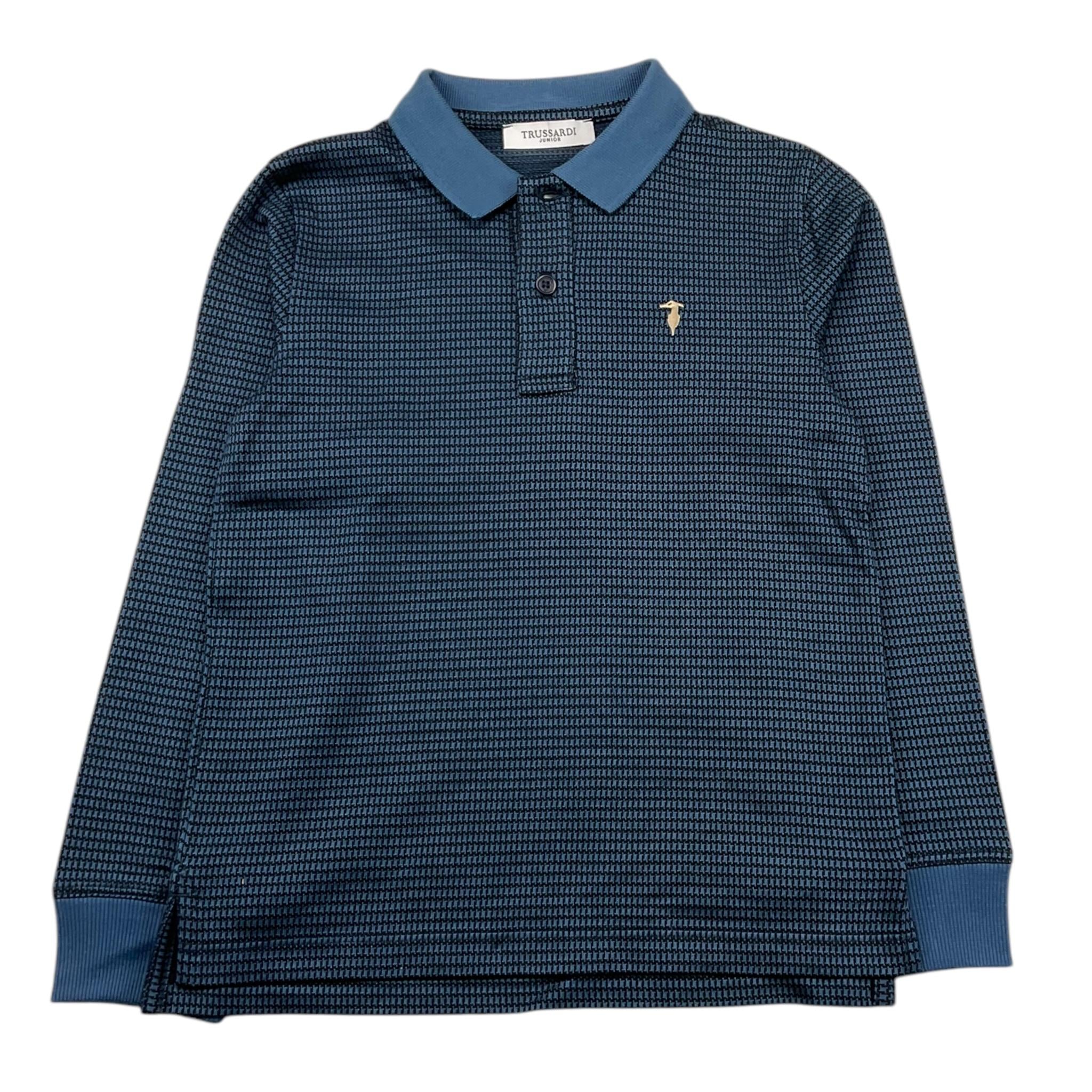TRUSSARDI polo manica lunga stampa fantasia Blu per Bambino TBA25117 BLU TRUSSARDI 
