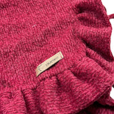 CALAMARO gilet tinta unita con balze Bordeaux per Neonata 14015 BORDEAUX CALAMARO 