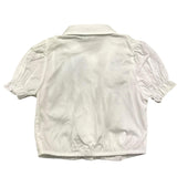 M+E' Camicia Mezza Manica Tinta Unita con Fiocco In Contrasto Bianco per Neonata