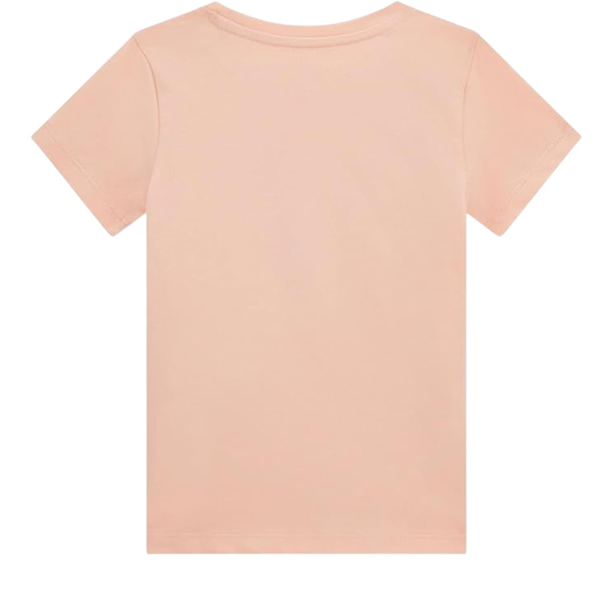 Guess T-Shirt Tinta Unita con Stampa E Paillettes per Bambina K5RI16K6YW4X ROSA GUESS 