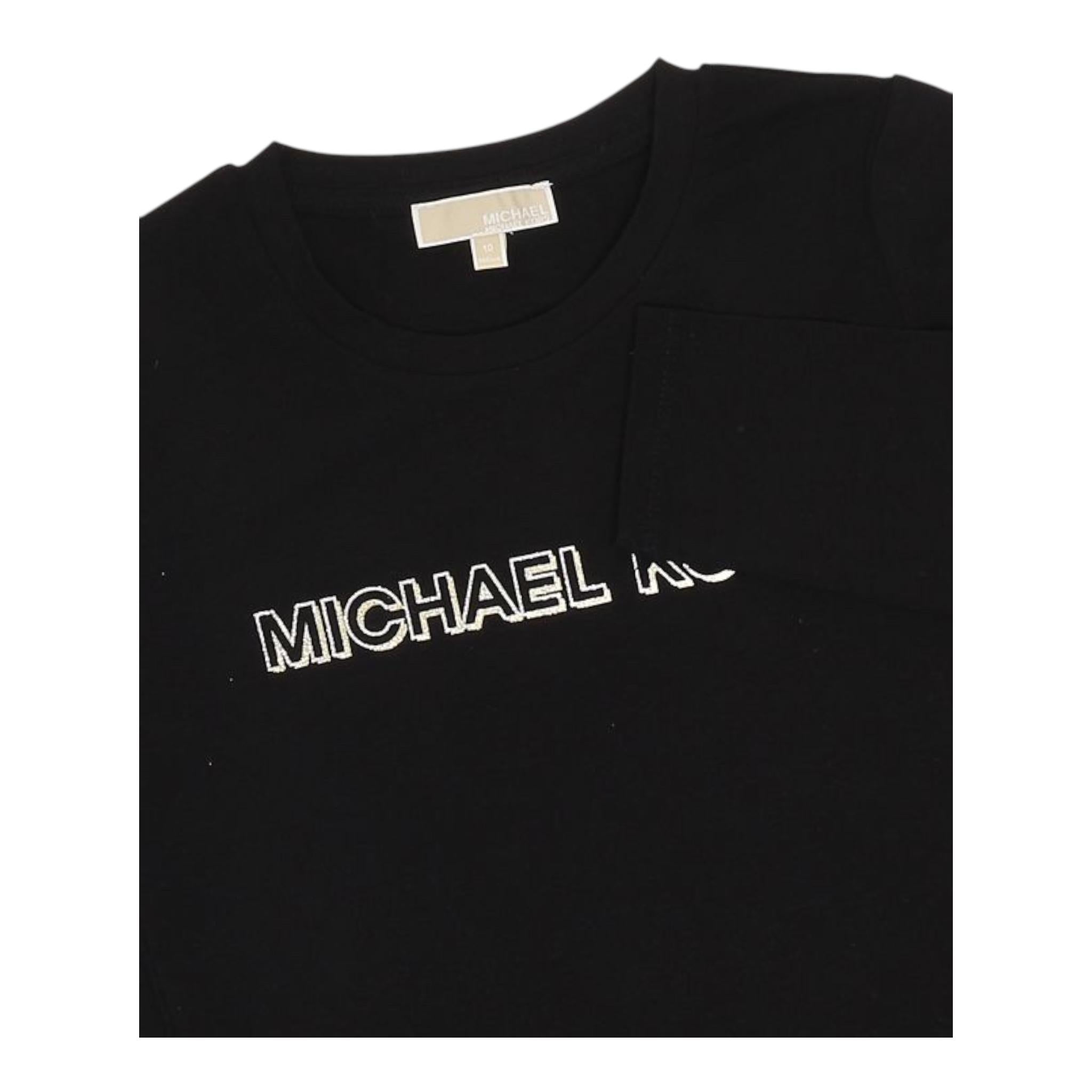 MICHAEL KORS shirt girocollo tinta unita con stampa Nero per Neonata R30138 NERO MICHAEL KORS 