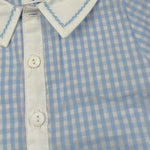 Malvi & Co Pagliaccetto Bicolore con Fantasia A Quadri per Neonato SCCI180TUQQ BIANCO/AZZURRO MALVI & CO 