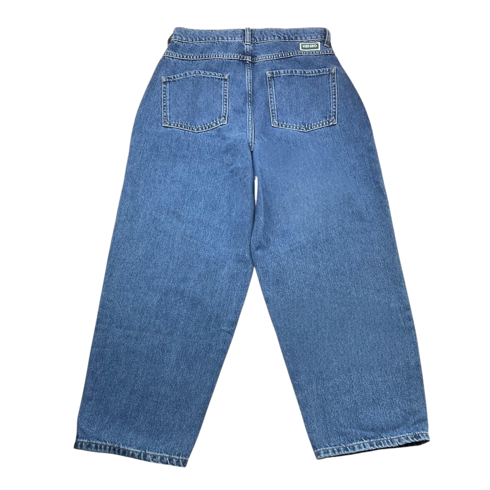 Kenzo Jeans Tinta Unita con Elastico In Vita per Bambina K60658 BLU KENZO 