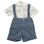 Mayoral Completo 2 Pezzi Camicia-Bermuda con Bretelle Bianco/Blu per Neonato 1250 BIANCO/BLU MAYORAL 