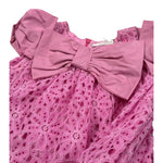 Miss Grant Abito Tinta Unita Traforato per Bambina MG1268J ROSA MISS GRANT 