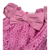 Miss Grant Abito Tinta Unita Traforato per Bambina MG1268J ROSA MISS GRANT 