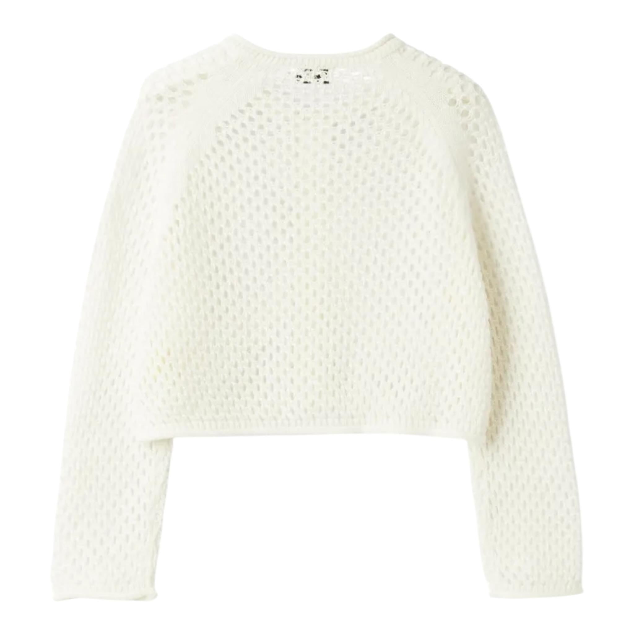 Il Gufo Cardigan Tinta Unita Traforato per Bambina P25GF440EM109X PANNA IL GUFO 