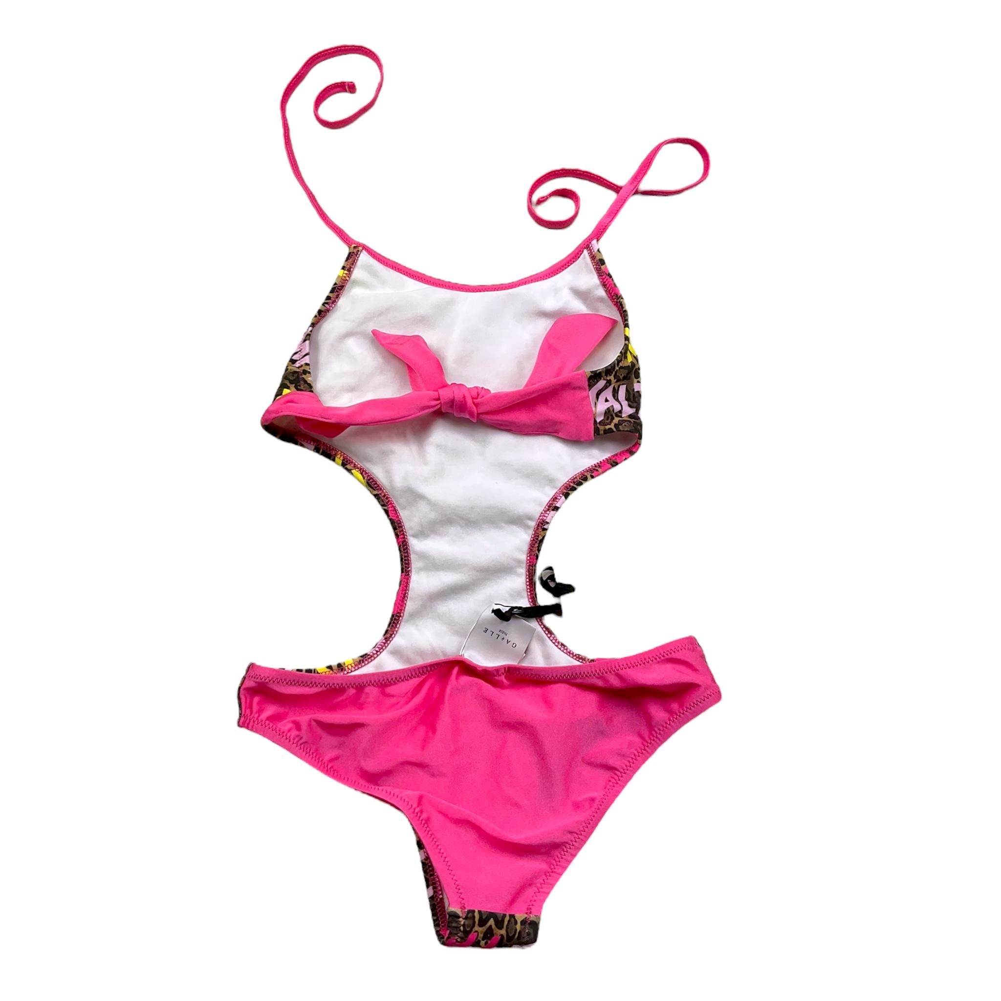 Gaelle Costume Intero Tinta Unita con Stampa per Bambina ANIMALIERGA FUXIA GAELLE 