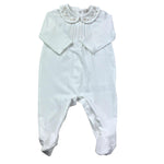 Le Bebe Tutina Manica Lunga Tinta Unita con Colletto per Neonata LBG6304 BIANCO LE BEBE 
