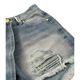 Lu Lu By Miss Grant Short In Denim Tinta Unita con Strappi per Bambina LL2770 AZZURRO LU LU BY MISS GRANT 