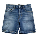Dsquared2 Bermuda In Denim Tinta Unita per Bambino DQ2838 BLU DSQUARED2 