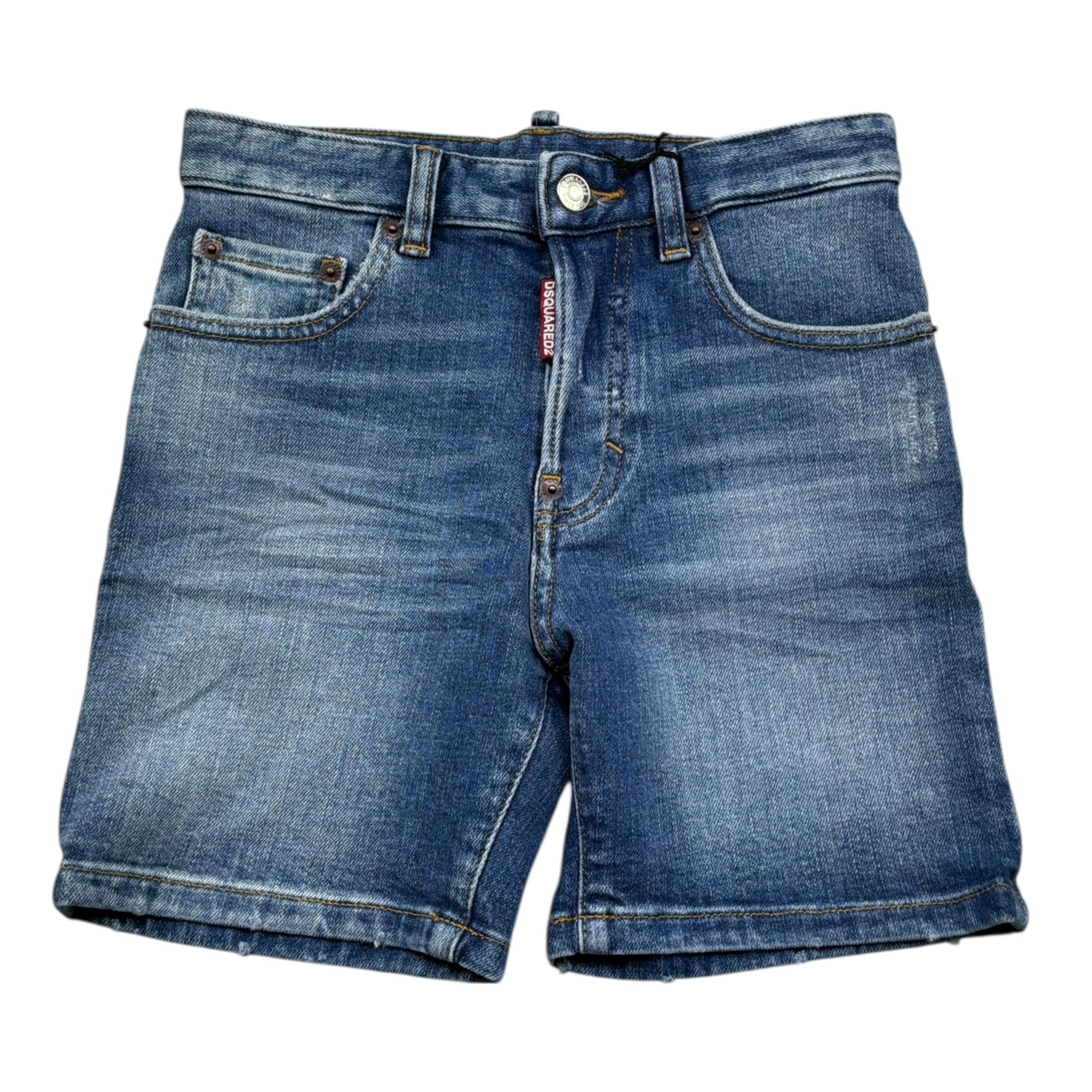 Dsquared2 Bermuda In Denim Tinta Unita per Bambino DQ2838 BLU DSQUARED2 
