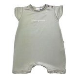 Bamboom+Babies Pagliaccetto Tinta Unita Mezza Manica Con Stampa Fango Per Neonato