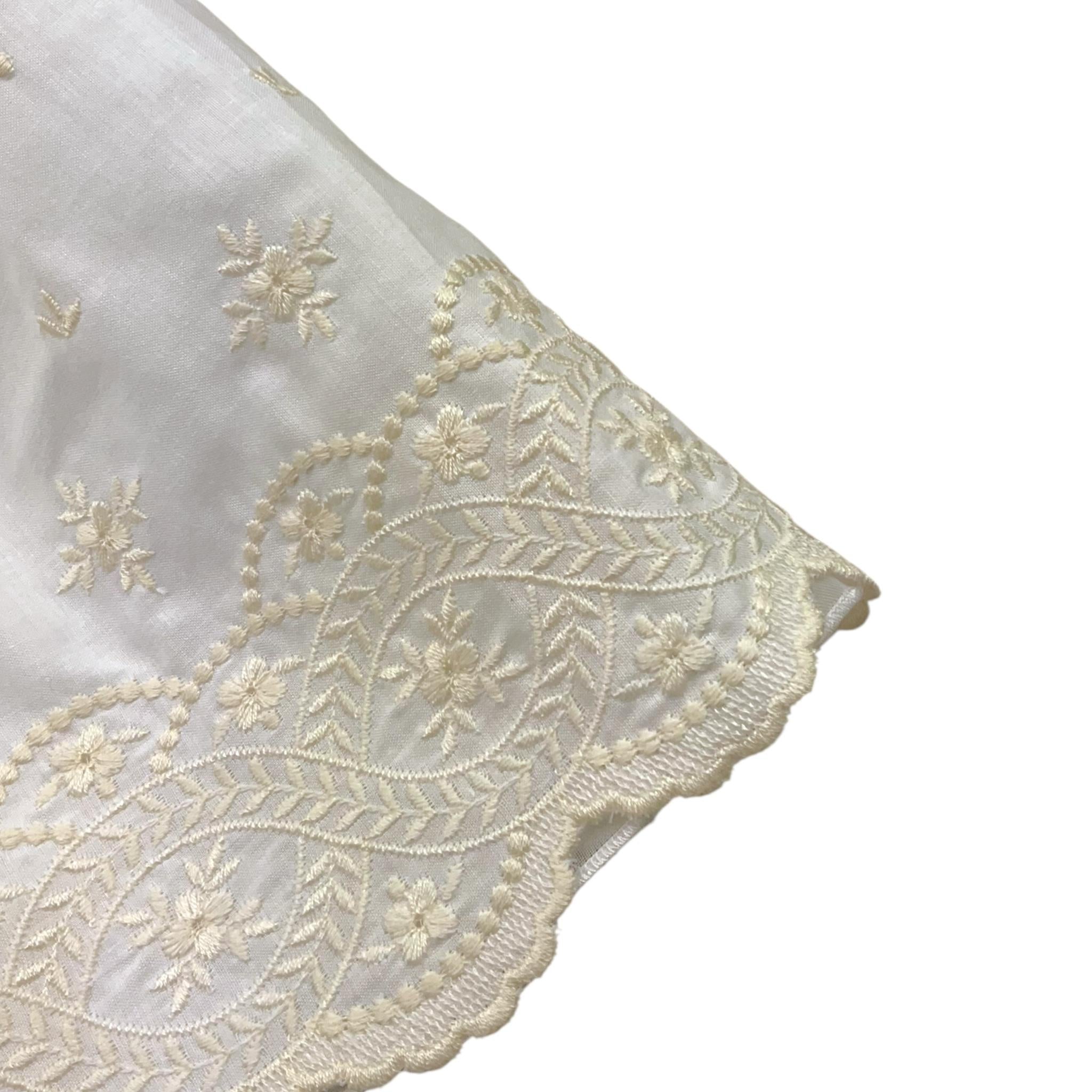 Barcellino Abito Tinta Unita Mezza Manica con Ricami per Neonata 121212 BIANCO BARCELLINO 