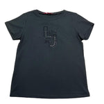 Liu Jo T-Shirt Girocollo Tinta Unita con Brillantini per Bambina GA5119 NERO LIU JO 