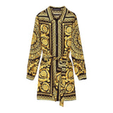 Versace Abito Tinta Unita Con Stampa Modello Camicia Nero Per Bambina