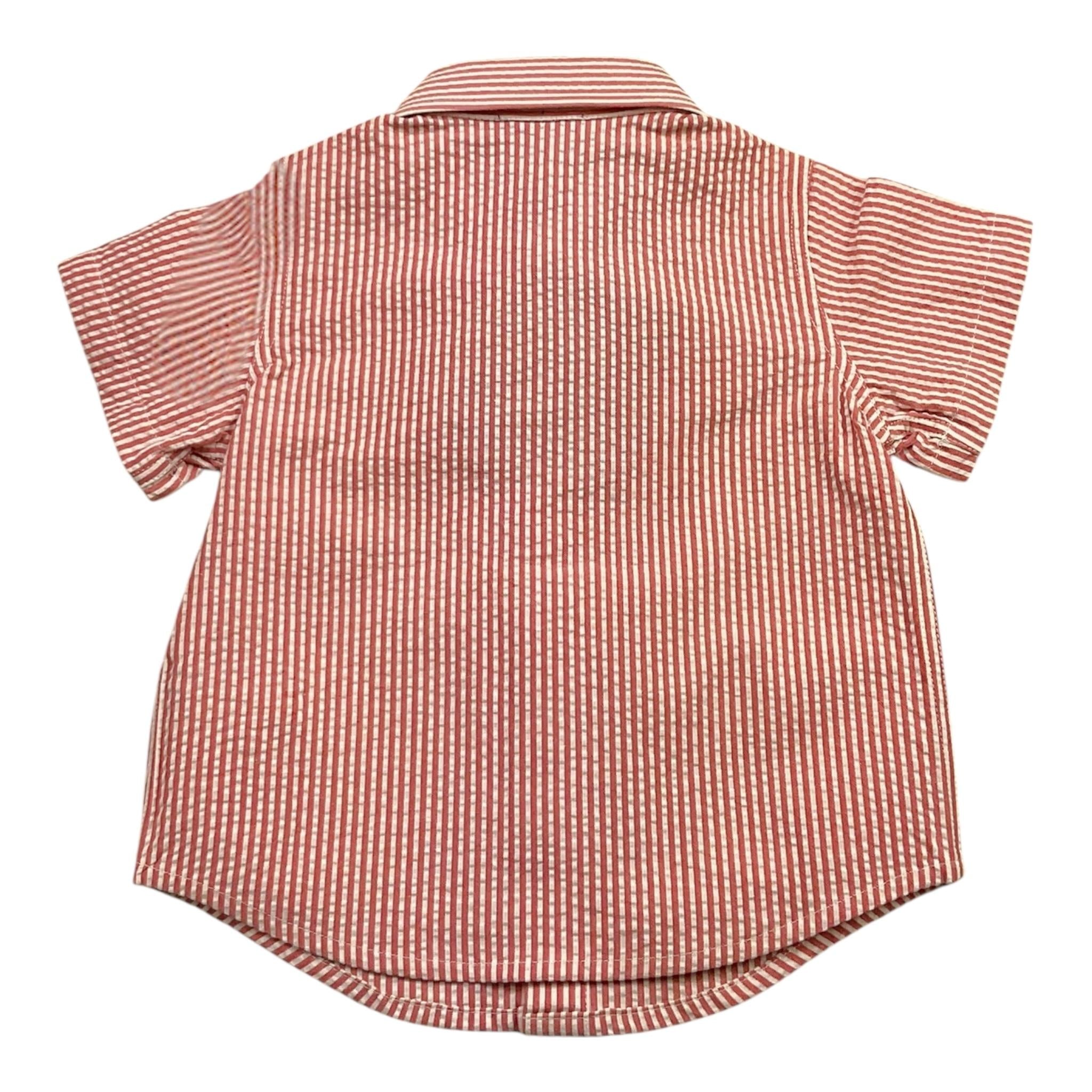 Fay Camicia Tinta Unita Mezza Manica con Fantasia A Righe per Neonato FU5521 ROSSO FAY 