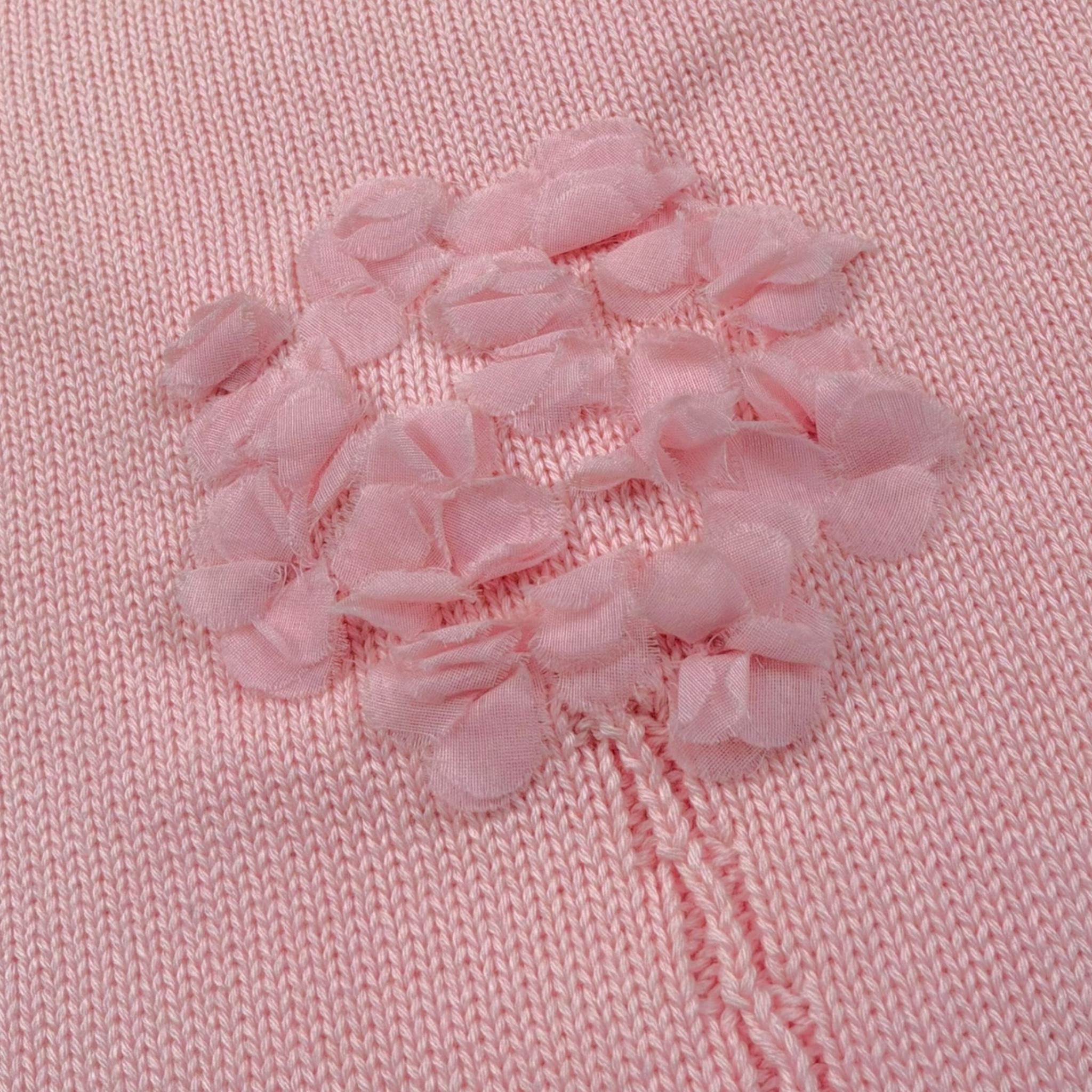 Le Coconne Coperta Tinta Unita con Applicazioni per Neonata 2125 ROSA LE COCONNE 