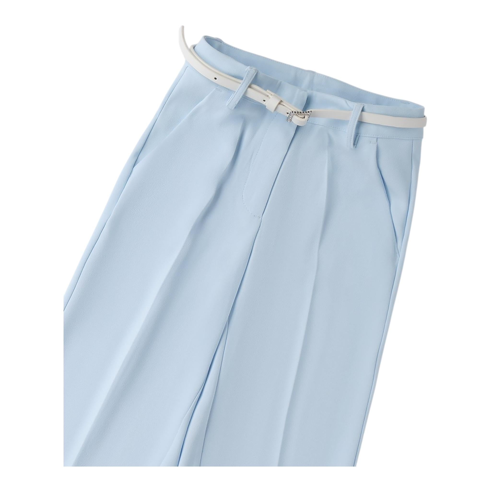 Sarabanda Pantalone Tinta Unita con Cintura per Bambina 0B529 AZZURRO SARABANDA 