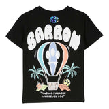 Barrow Kids T-Shirt Tinta Unita Girocollo Con Stampa Nero Per Bambina