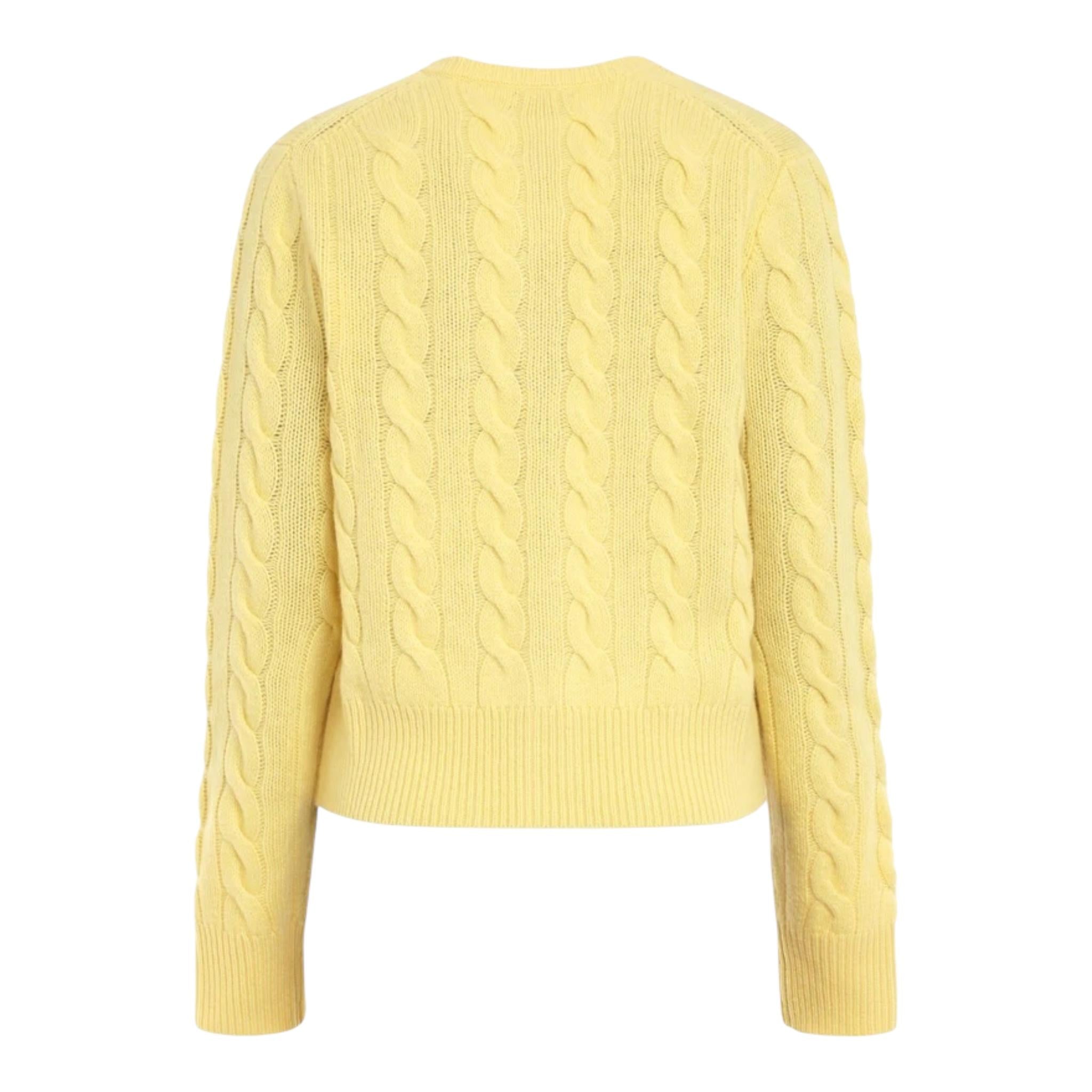 Ralph Lauren Cardigan Tinta Unita con Trecce per Neonata 312543047066N GIALLO RALPH LAUREN 