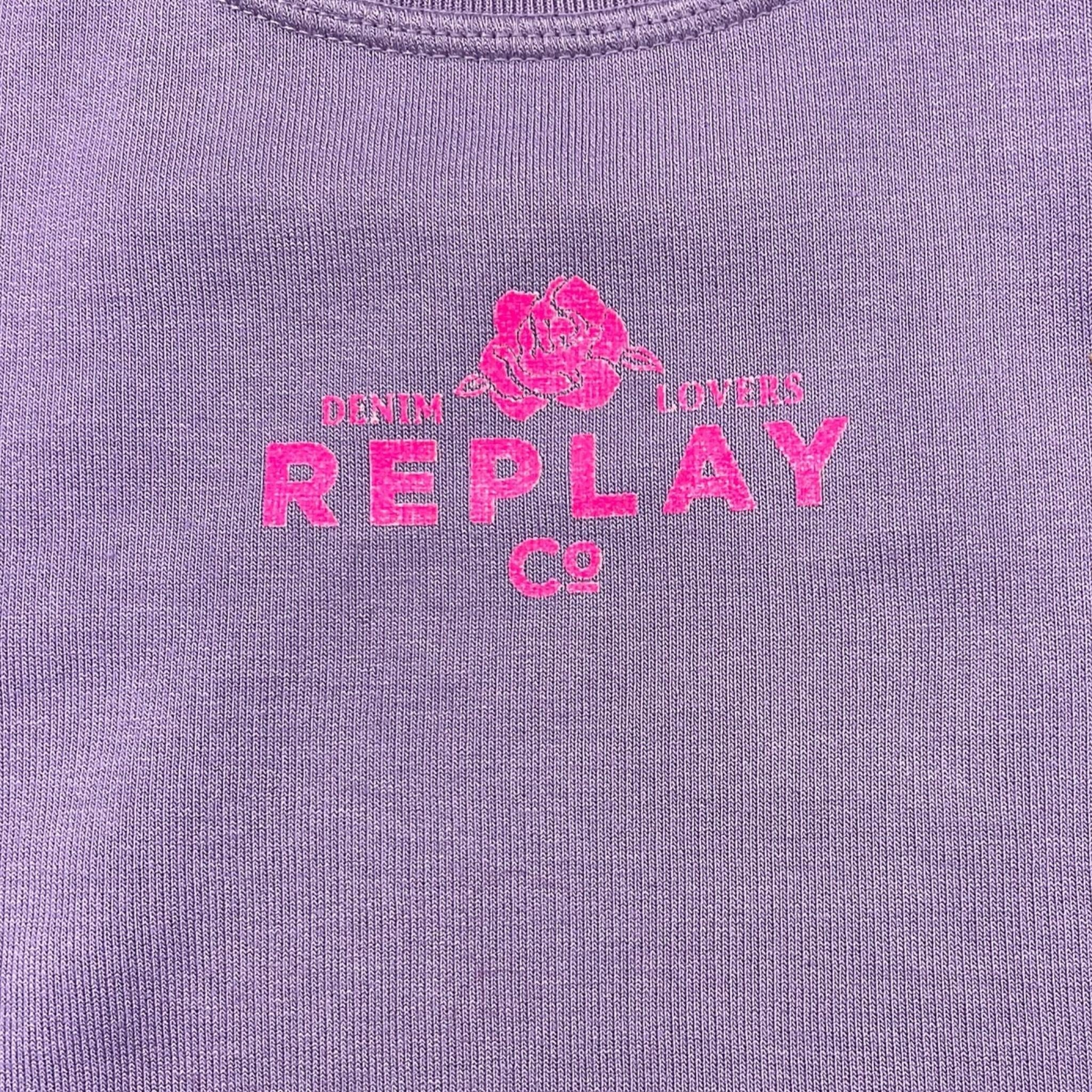 REPLAY felpa tinta unita modello crop Lilla per Bambina SG2321 LILLA REPLAY 