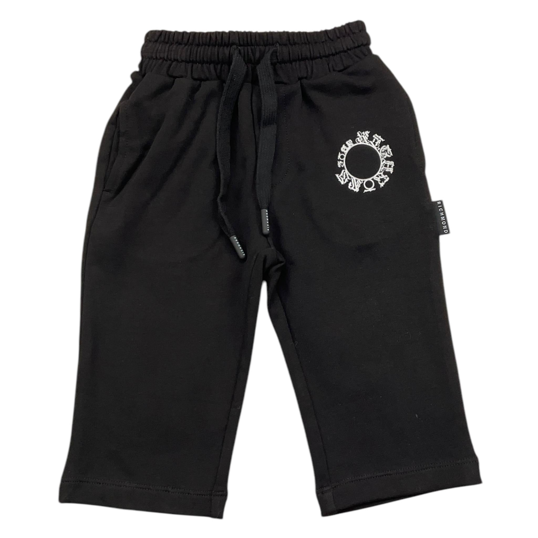 JOHN RICHMOND pantalone tuta tinta unita con logo Nero per Neonato RIA25106PA NERO JOHN RICHMOND 