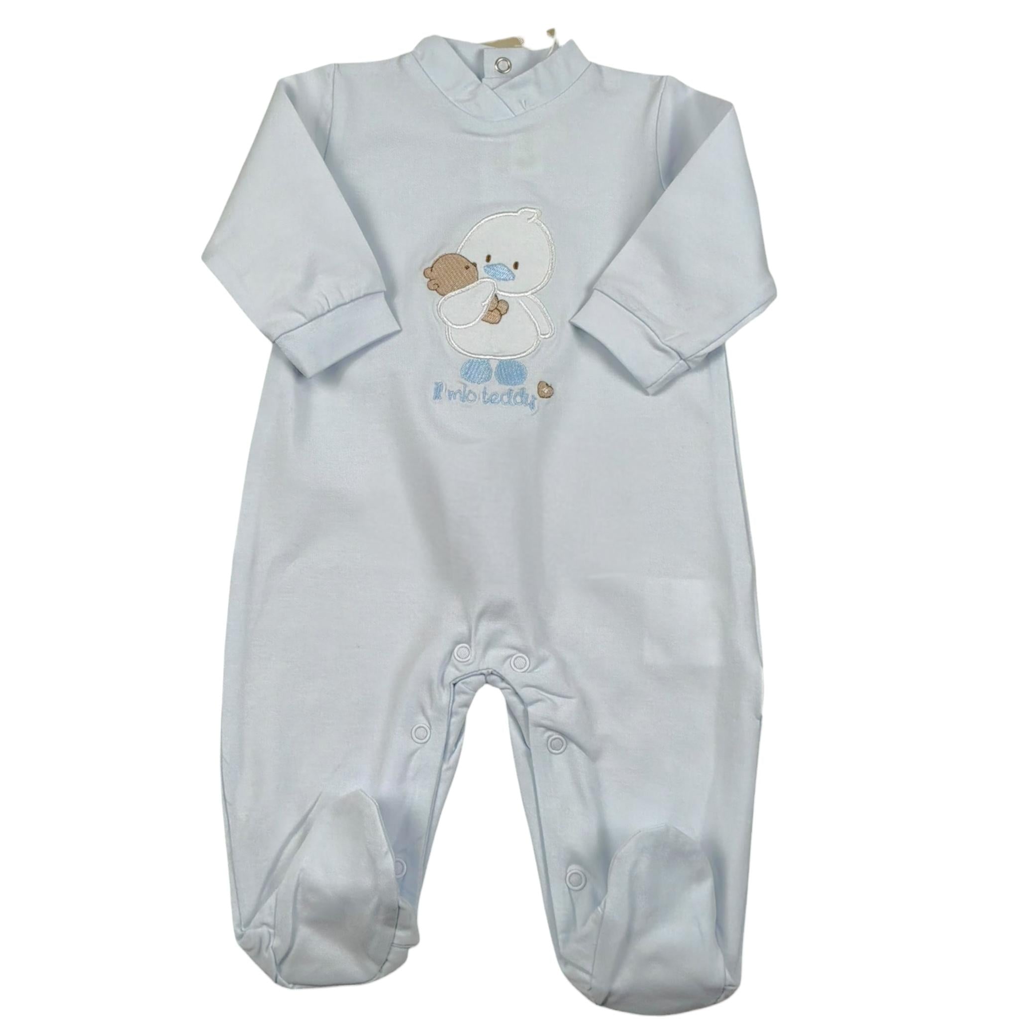 Lalalu' Tutina Tinta Unita con Stampa per Neonato TJL505PM AZZURRO LALALU' 