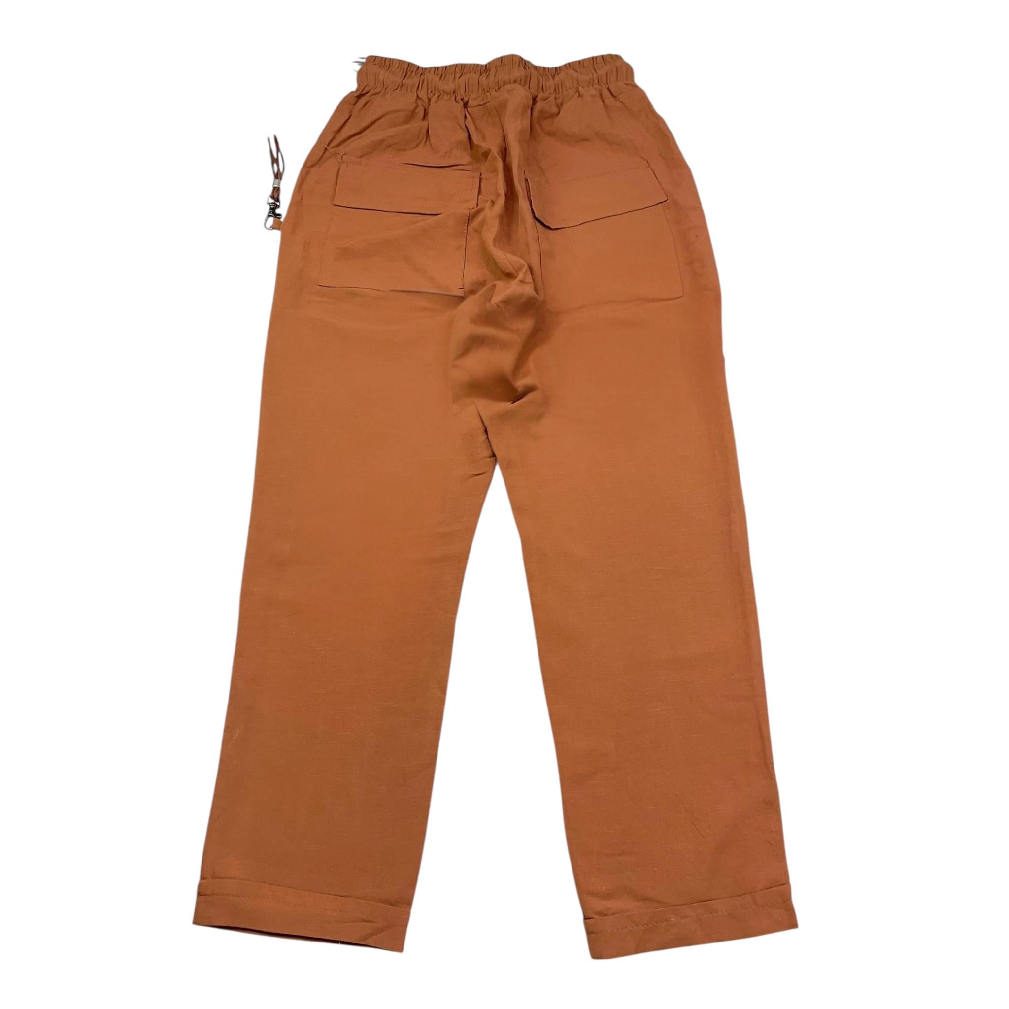 Never Too Pantalone Tinta Unita con Elastico In Vita per Bambino NT1567R MARRONE NEVER TOO 