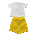 Cesare Paciotti Completo 2 Pezzi T-Shirt-Bermuda Bicolore con Stampa per Neonato COMP5126B BIANCO/GIALLO CESARE PACIOTTI 