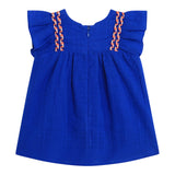 Carre'Ment Beau Camicia Giromanica Tinta Unita Blu Per Neonata