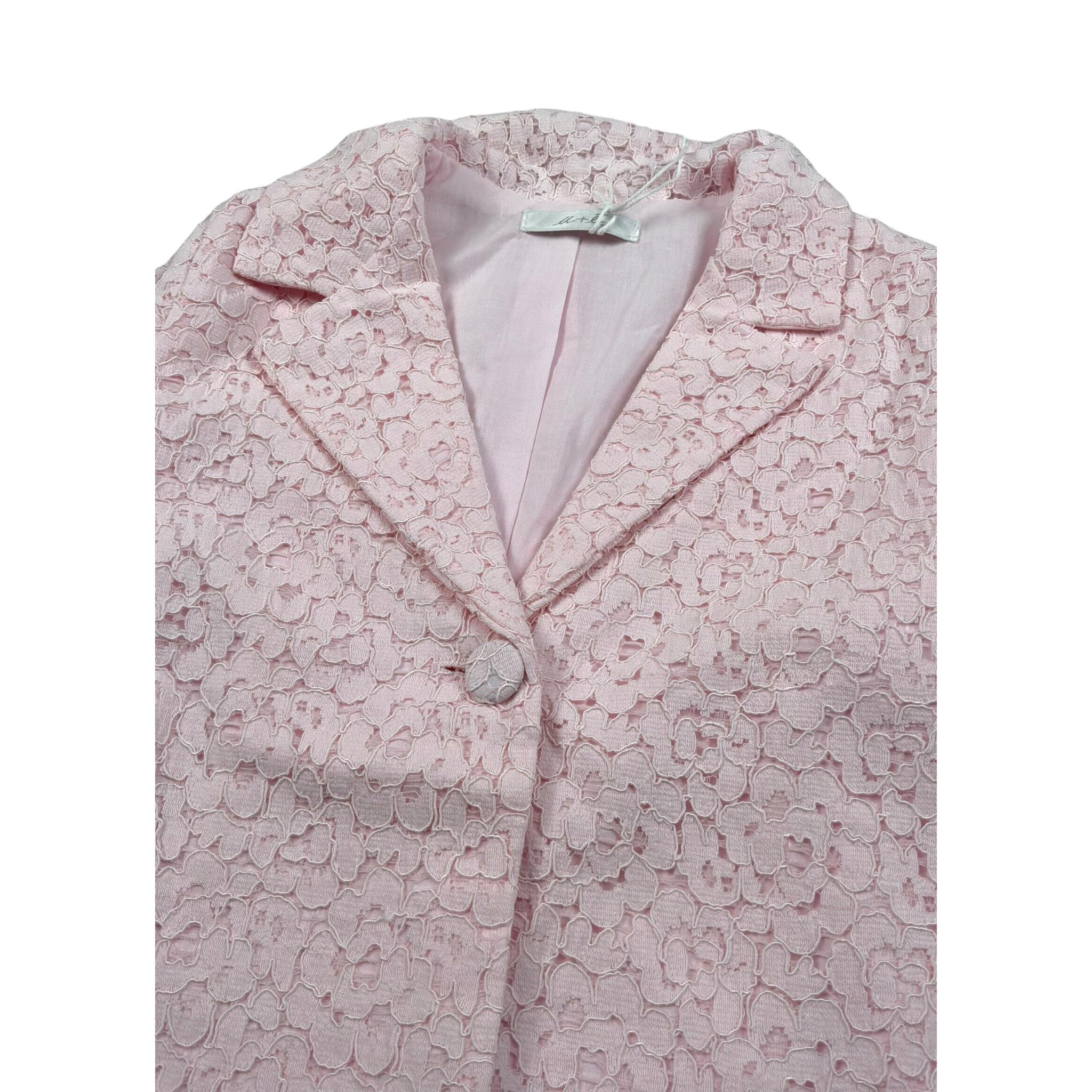 M+E' Giacca Tinta Unita con Ricami per Bambina UE0822J ROSA M+E' 